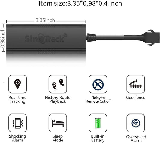 SinoTrack ST-901m GPS Tracker for Vehicles, Mini Real-Time GPS Locator Tracking Device Vehicle Tracker with Anti Lost Alarm Location Tracker for Car, Motorcycle, Bus, Support Platform Lifetime
