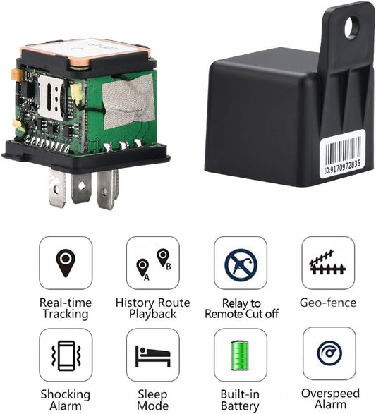 SinoTrack ST-907L 4G Vehicle Car GPS Tracker, Car Relay Anti Lost Alarm GPS Locator Real-Time Location Remote Control Cut Off Oil and Power Device for Car Motorcycle Truck Taxi, Support Platform