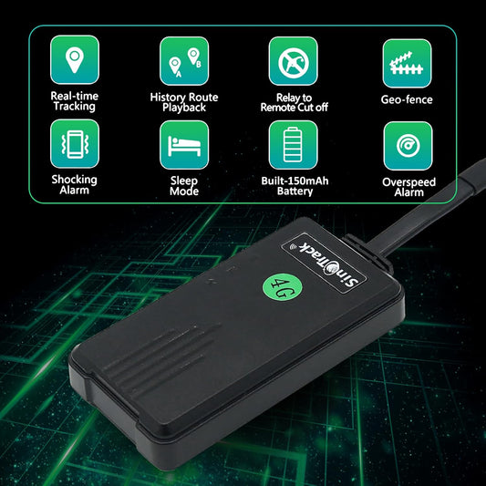 SinoTrack 4G GPS Tracker for Vehicles,ST-906L-SA Real Time Anti-Lost Alarm Locator with Relay Cut Engine Off GPS Tracking Device for Car Motorcycle Truck Taxi with Free APP