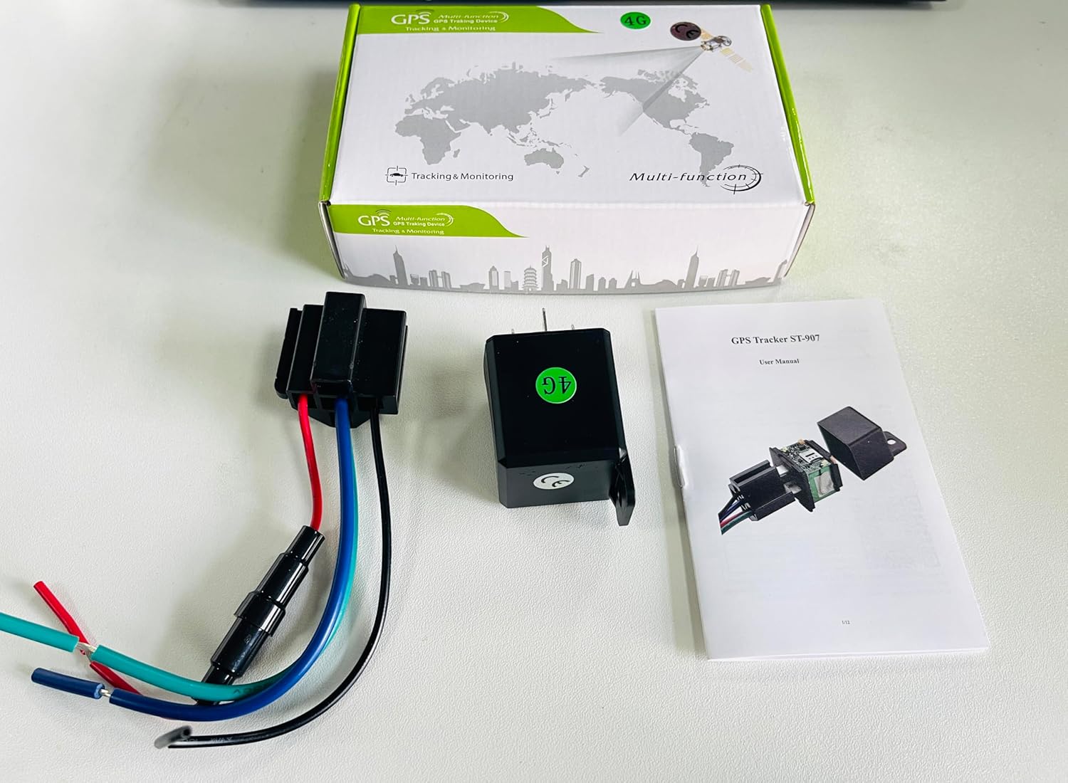 SinoTrack ST-907L 4G Vehicle Car GPS Tracker, Car Relay Anti Lost Alarm GPS Locator Real-Time Location Remote Control Cut Off Oil and Power Device for Car Motorcycle Truck Taxi, Support Platform