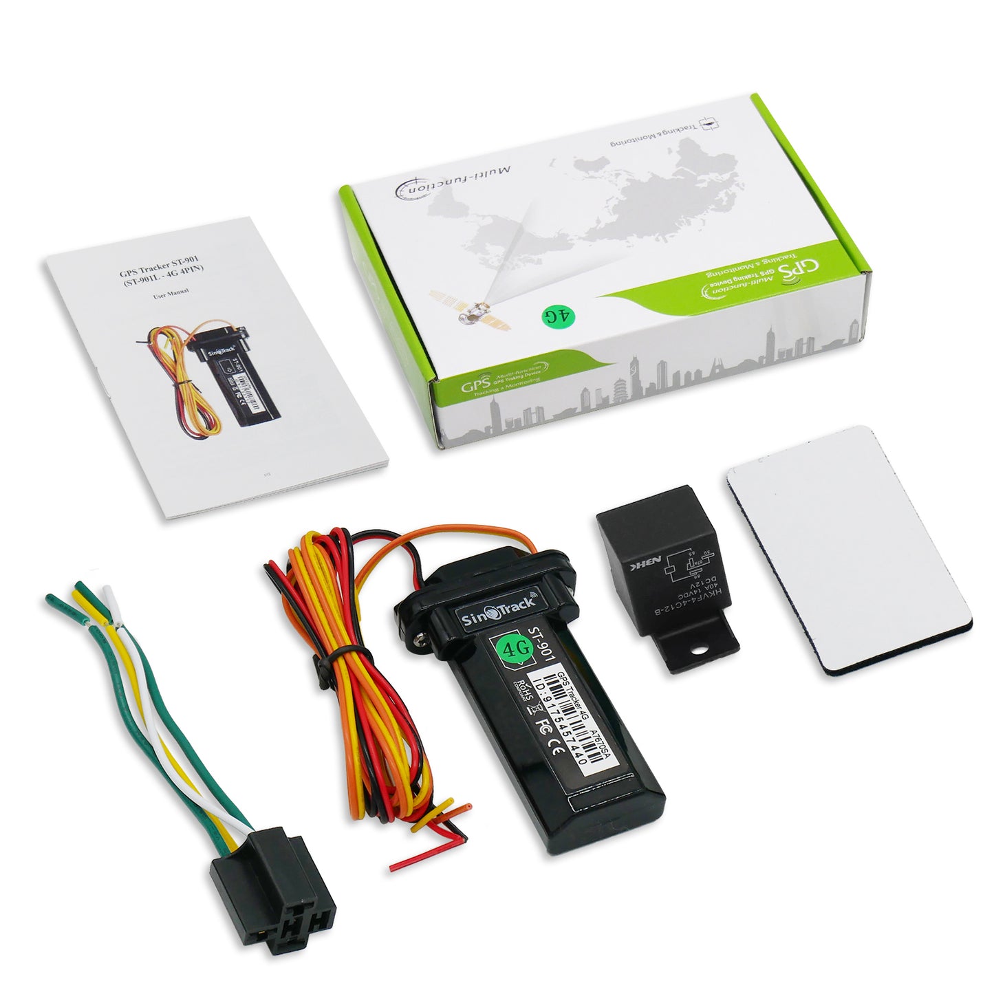 SinoTrack GPS Tracker for Vehicles,901L 4G Real-Time Car GPS Tracking Device,Waterproof Hidden Car Locator Tracking Device for Vehicles Car Motorcycle Truck Taxi with No Monthly Fee Tracking System