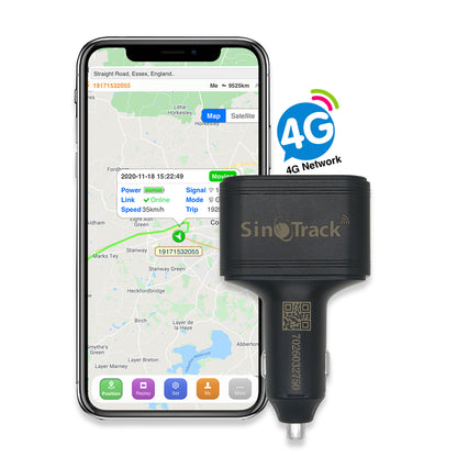 SinoTrack 4G GPS Tracker for Vehicles,ST-909L Hidden Anti-Theft Alert Location GPS Tracker,Real Time GPS Tracking Device Car Charging Locator with No Monthly fee Platform for Car Track Taxi